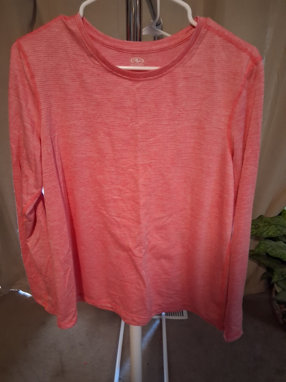 Athletic Works Coral Pink Long-Sleeve Crew Neck Top